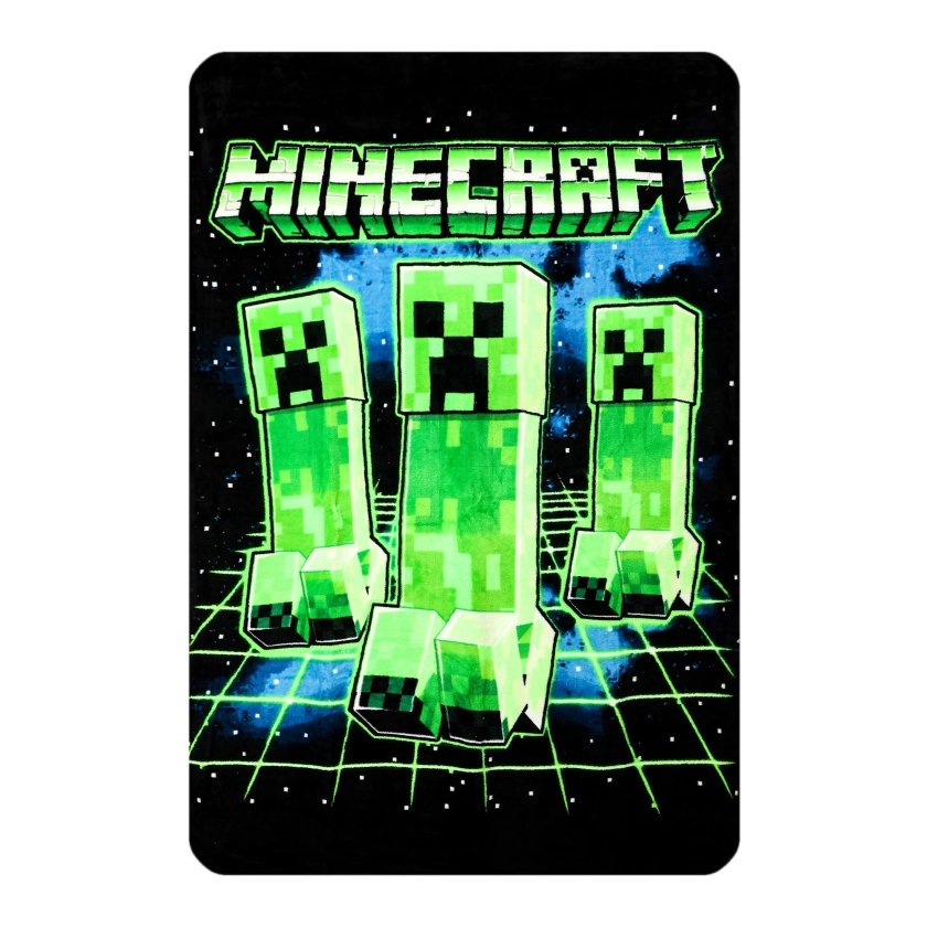 Digital Print Minecraft Creepers Throw Blanket