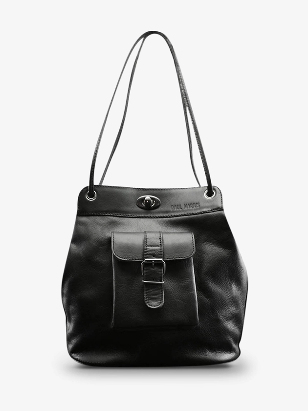 Le1950 Noir - sac a main en cuir Noir | PAUL MARIUS