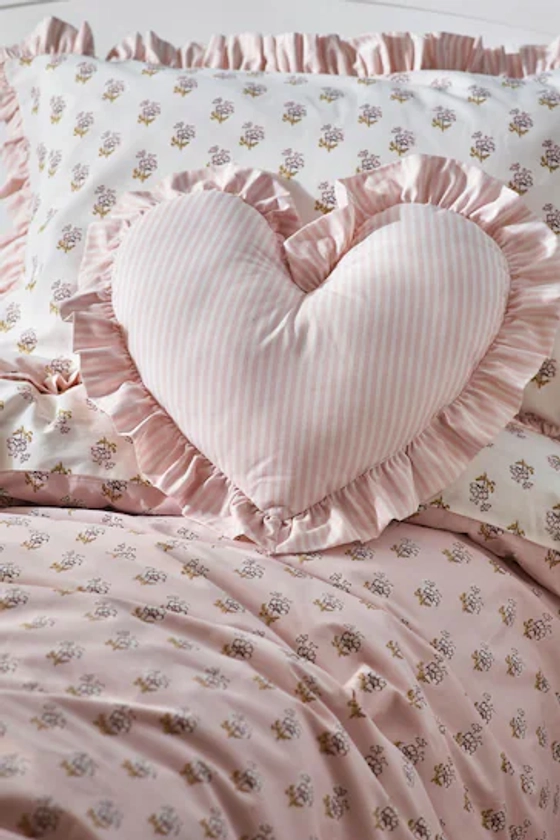 Buy Pink Ruffle Heart Stripe Cushion from the Next UK online shop