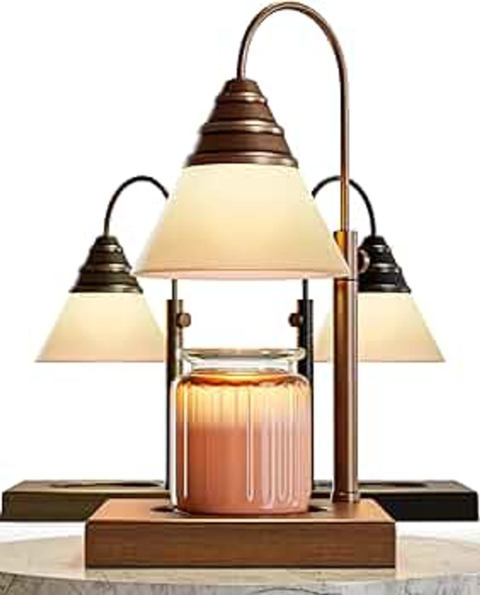 Hestia Magic Candle Warmer Lamp, Height Adjustable for Yankee Candle Jar & 3 Wick Large Jars - Timer & Dimmable Mothers Day Gift, Candle Lamp, Small & Large Size Jars 110-120V (Rosegold, Timer)