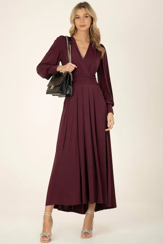 Buy Jolie Moi Red Rashelle Jersey Long Sleeve Maxi Dress from the Next UK online shop
