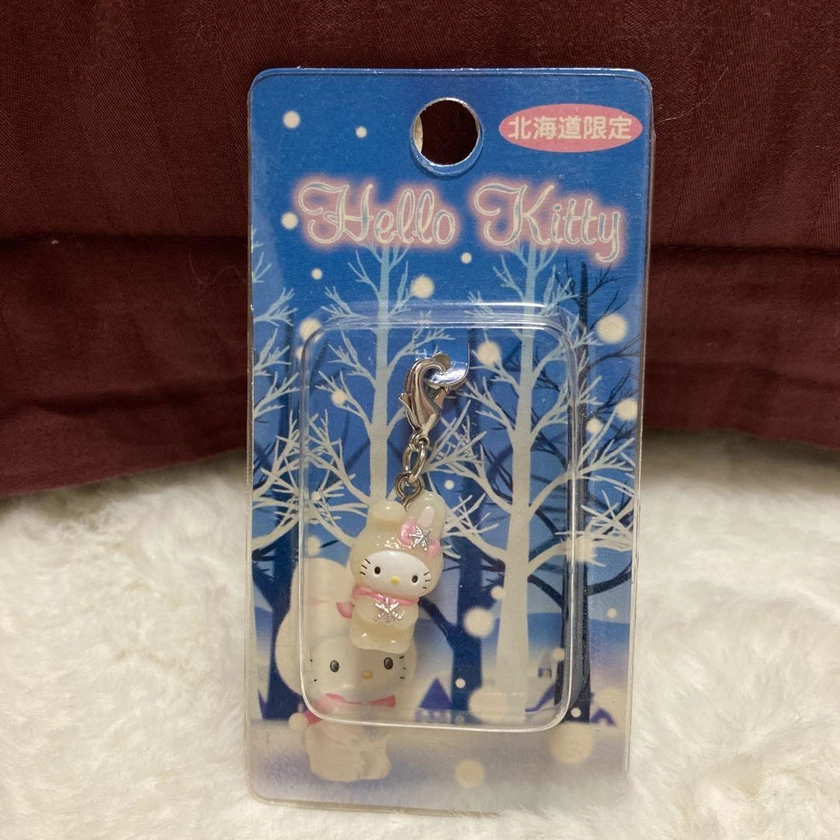 Used Sanrio Hello Kitty Hokkaido limited Snow Rabbit Charm FedEx DHL