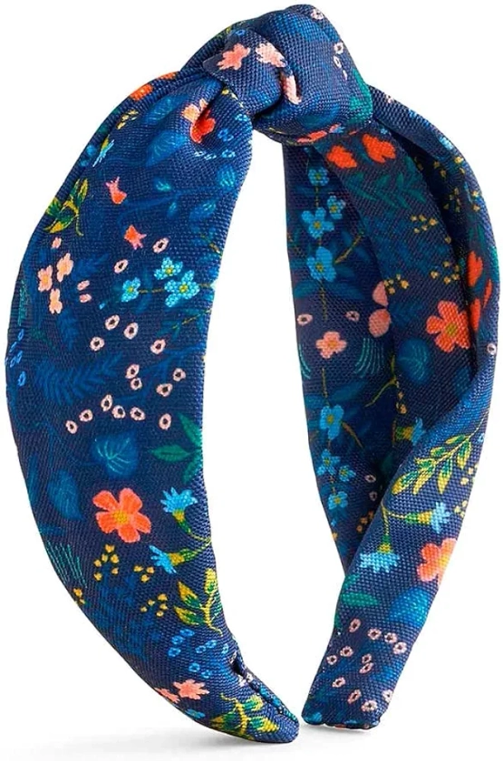 RIFLE PAPER CO. Wildwood Headband, Knotted Fabric with Bright Floral Pattern, Design Printed Over Structured Band, Full Polyester on Durable Plastic, 1 Count.