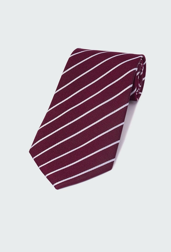 Burgundy Stripe Tie | INDOCHINO