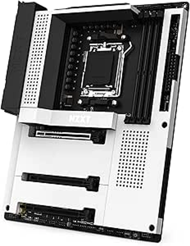 NZXT N7 B650E - AMD B650 Chipset - Supports AMD Ryzen 9000 8000 & 7000 Series CPUs (Socket AM5) - ATX Gaming Motherboard - Integrated Rear I/O Shield - DDR5 - Wi-Fi 6E - White