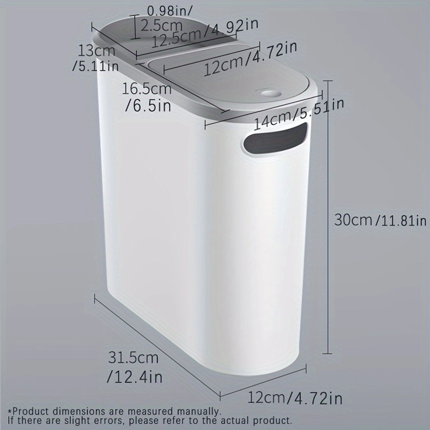 1pc Bathroom Trash Can, Household Creative Slit Trash Can, Bathroom Press Type Trash Can With Lid, Simple Paper Basket, Large Capacity Trash Can, Home