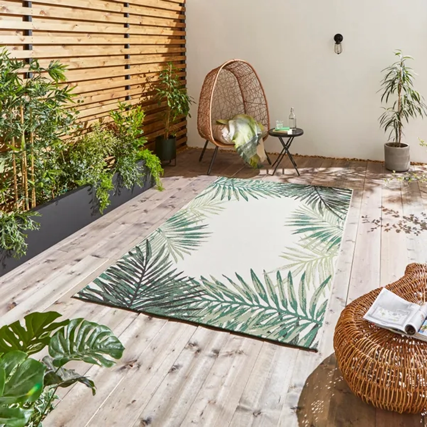 Miami Leaf Edge Indoor Outdoor Rug