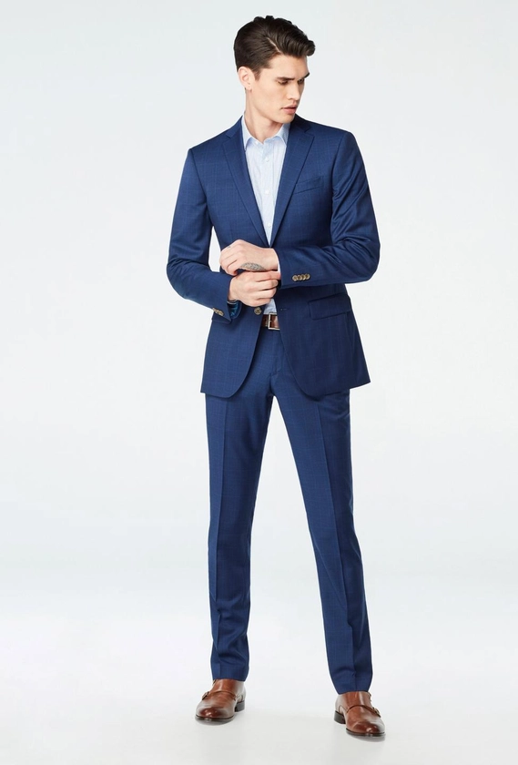 Custom Suits Made For You - Hemsworth Prince of Wales Navy Suit | INDOCHINO