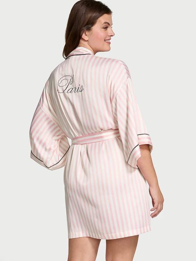 Buy Satin Short Piped Robe - Order Robes online 1125002200 - Victoria's Secret 