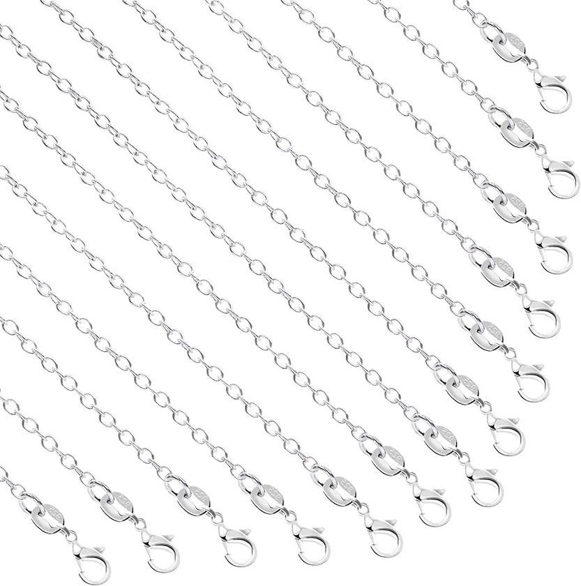 Amazon.com: SANNIX 50 Pack Necklace Chains Bulk Silver Plated Necklace Chain Silver Chain Necklaces for DIY Jewelry Making supplies, 1.2mm 18 Inches : Arts, Crafts & Sewing