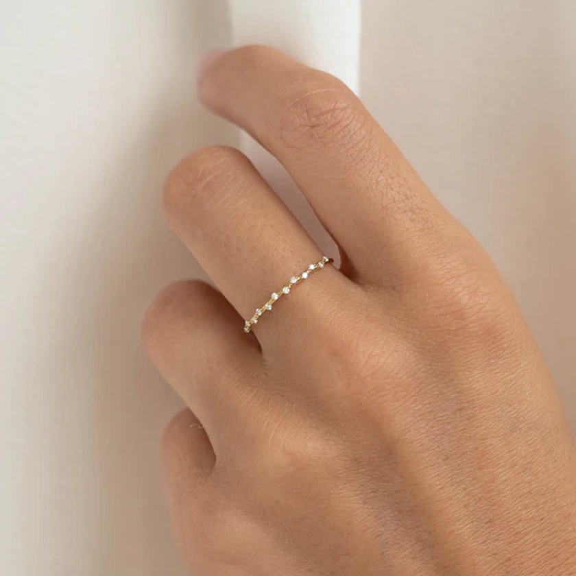 Scattered Diamond Ring 14k Gold - Halla