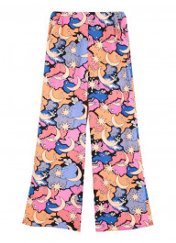 Romily Nighttime Cloud Print Wide Leg Trousers