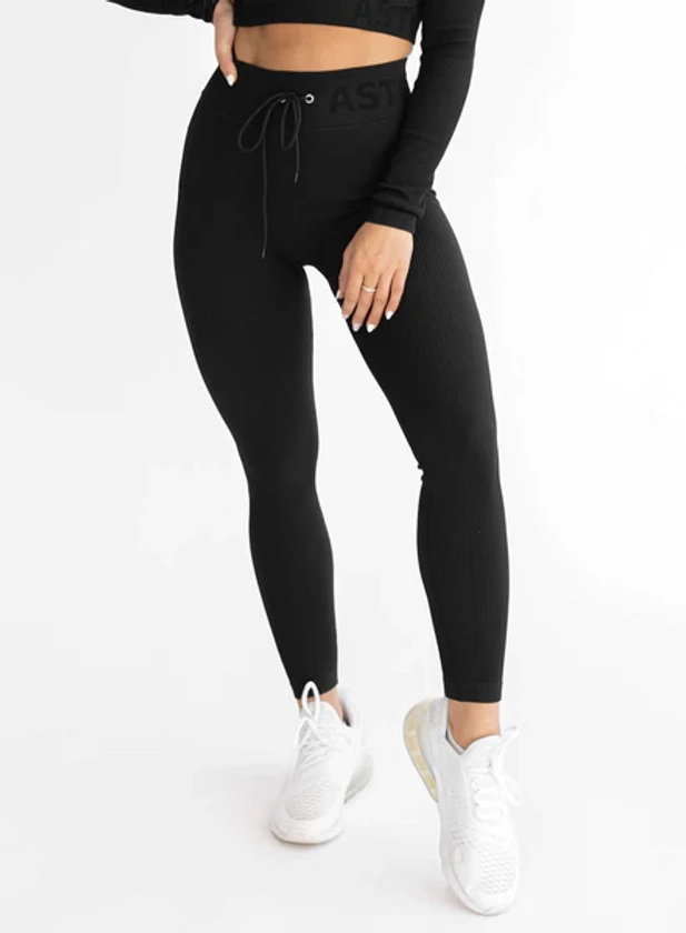 Astoria Seamless Ribbed Series Legging - Black