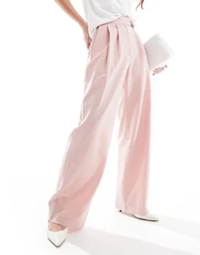 ASOS DESIGN - Pantalon ample élégant - Rose clair