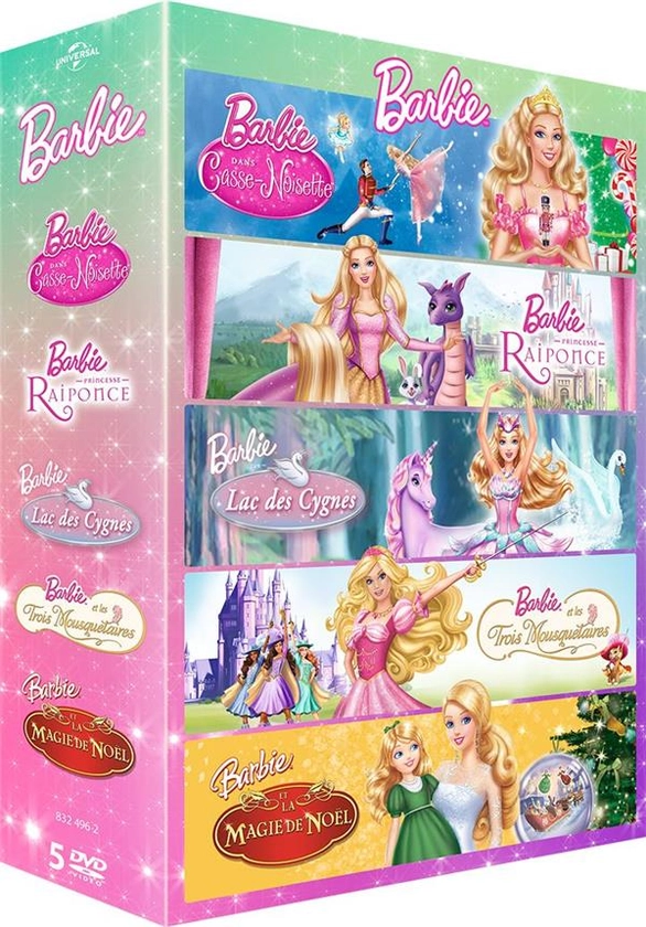 Barbie - Coffret : Casse-Noisette + Raiponce + Le Lac des cygnes + Les Trois Mousquetaires + La Magie de Noël