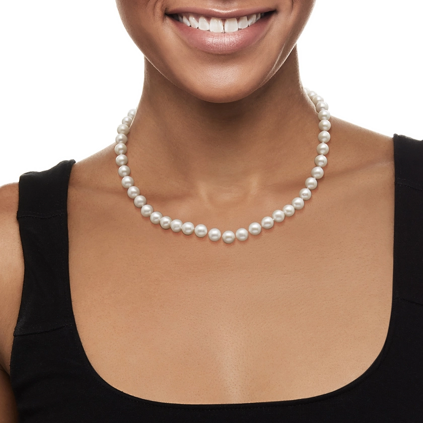 7-8mm Cultured Pearl Necklace with Sterling Silver. 16&quot;