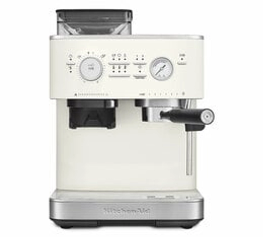 Machine expresso semi auto KITCHENAID moulin à café intégré - porcelaine | MaxiCoffee.com