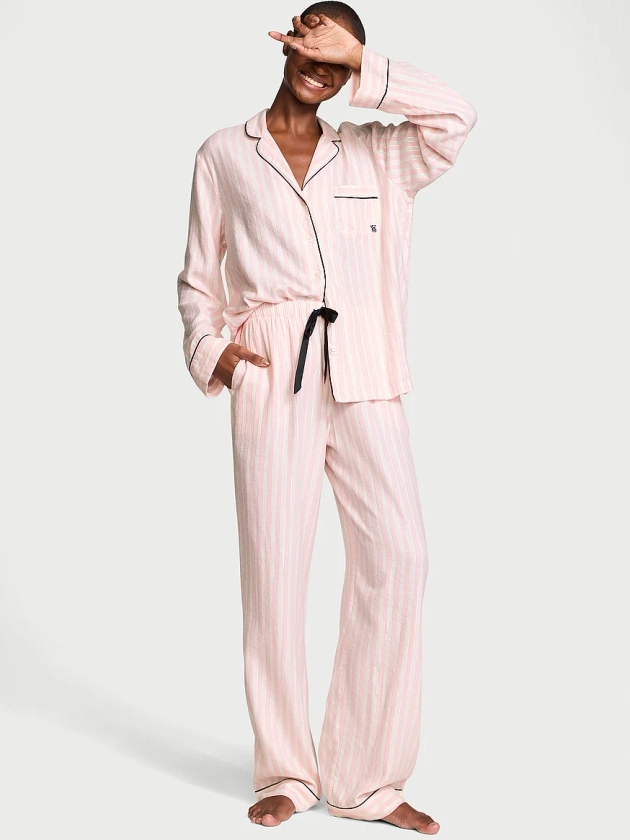 Acheter Pyjama coordonné long en flanelle – Commander des pyjamas en ligne 5000000360 – Victoria's Secret 