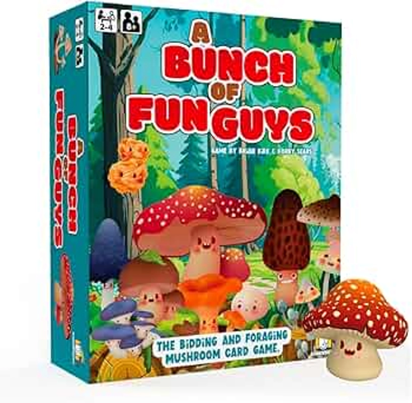 Gamewright - A Bunch of Fun Guys - The Bidding and Foraging Mushroom Card Game - Age 8+, 2-4 Players