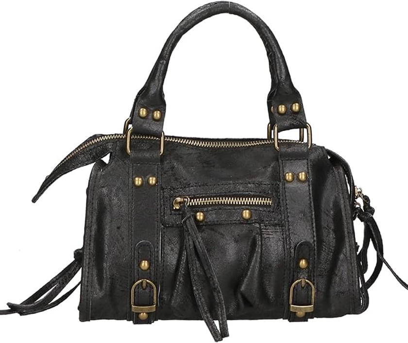 Gave Lux GLX220609123FBG-PARENT Damen-Schultertasche aus echtem Leder Made in Italy 15 x 25 x 10 cm