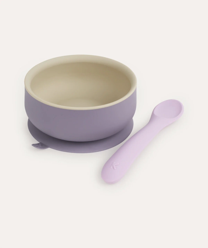 Suction Bowl & Spoon Set: Lilac Mix