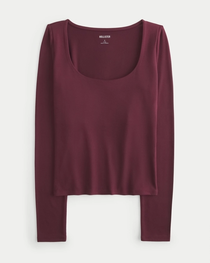 Women's Soft Stretch Seamless Fabric Scoop Top | Women's Tops | HollisterCo.com