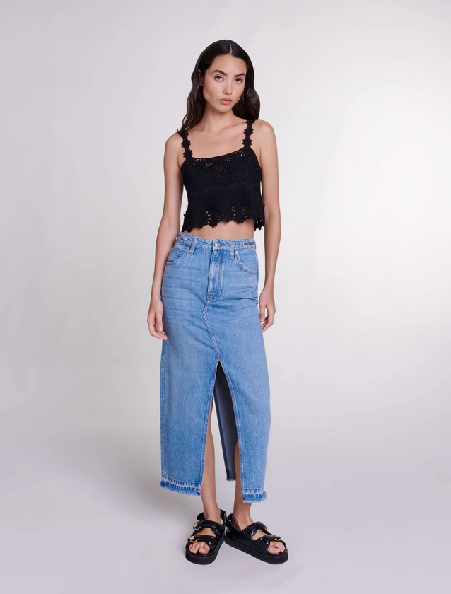 Guipure crop top - Tops | Maje