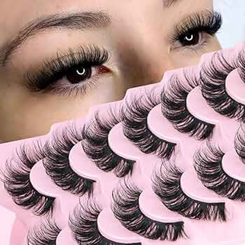 Fluffy Wispy False Eyelashes 15mm Natural Eyelashes Look Lashes that Look Like Extensions 3D Strips Lashes by Focipeysa