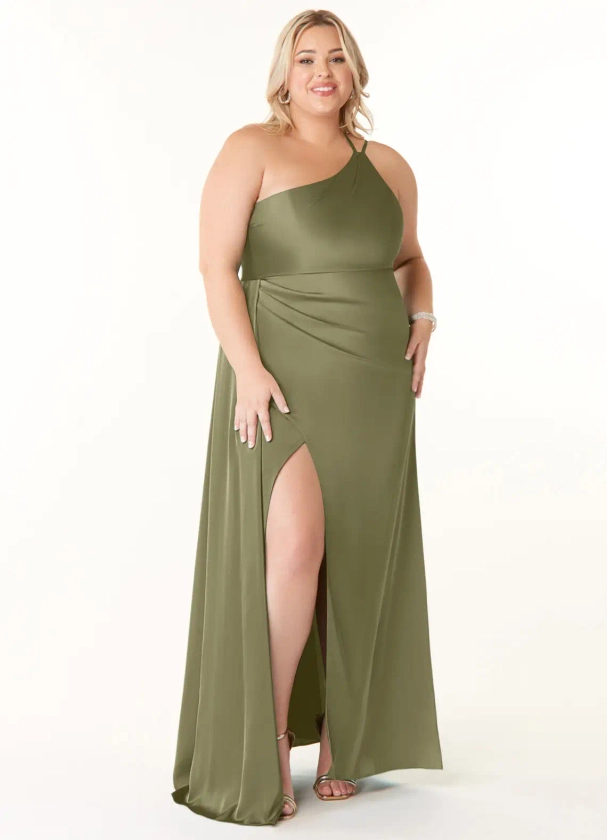 AZAZIE MARON STRETCH SATIN DRESS - Bridesmaid Dresses