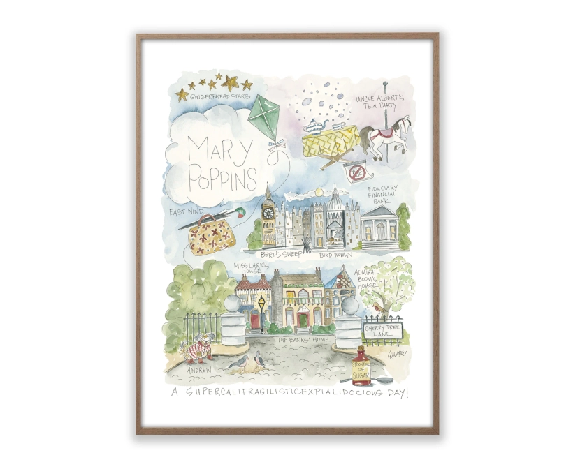 "Mary Poppins Story Map" Print