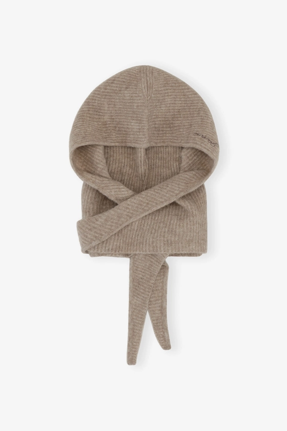 Brown Soft Wool Balaclava | GANNI FR