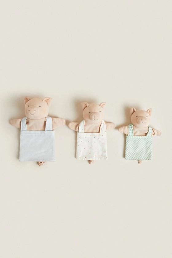 CHILDREN’S SET OF THREE LITTLE PIG PUPPETS