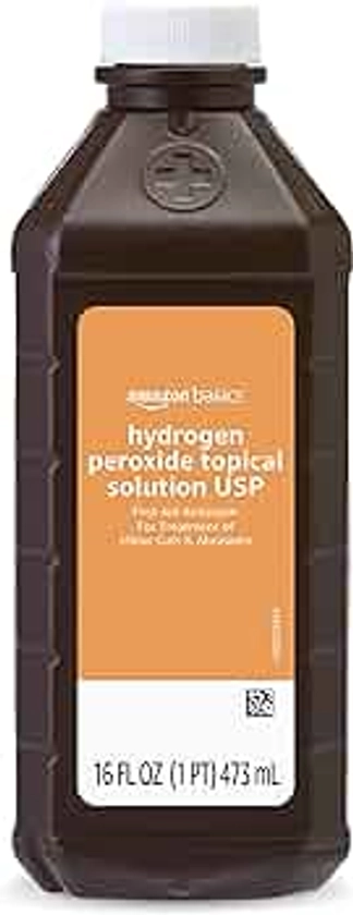 Amazon Basics Hydrogen Peroxide Topical Solution USP, 16 Fl Oz (Pack of 1), (Previously Solimo)