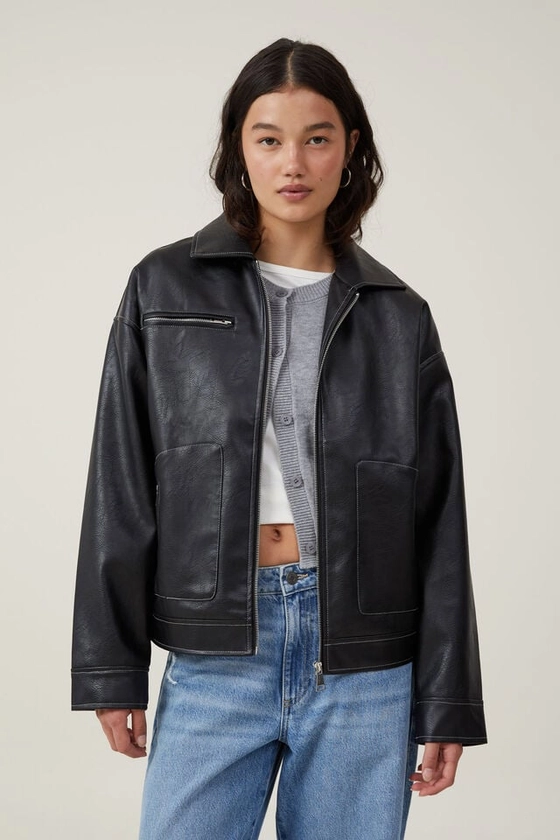 Uplift Your Outfits with the Women's Leo Faux Leather Jacket | Cotton On