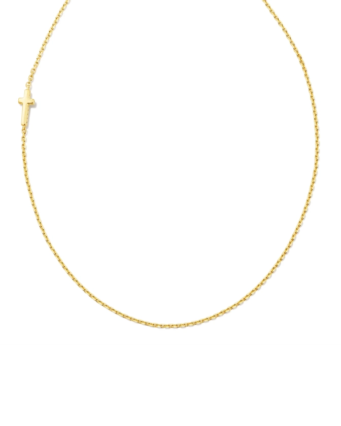 Cross Inline Necklace in 18k Gold Vermeil