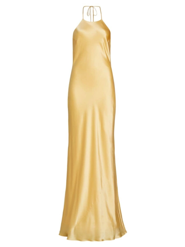 Shop Reformation Jeany Silk Halter Gown | Saks Fifth Avenue