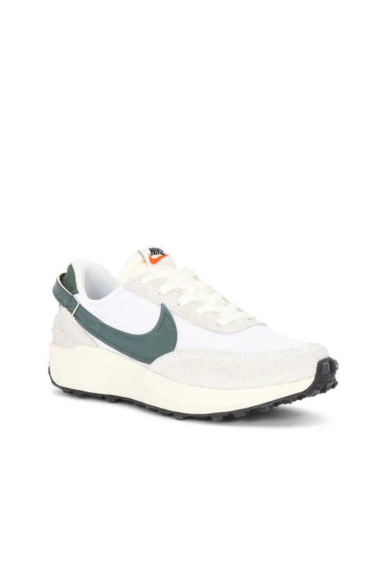 Nike Waffle Debut Vintage Sneakers in White, Vintage Green, & Coconut Milk | REVOLVE