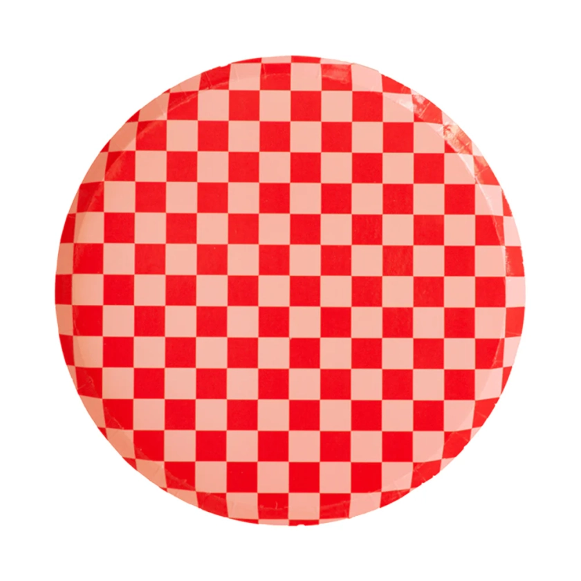 Cherry Crush Checkered Dinner Plates - 8 Pk.