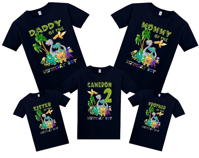 Amazon.com: Dinosaur Birthday Shirt, Dinosaur Custom Shirt, Personalized Dinosaur Shirt, Dinosaur family shirts, Dinosaur matching family Birthday Shirt, Birthday t-shirt for girls and boys : Handmade Products