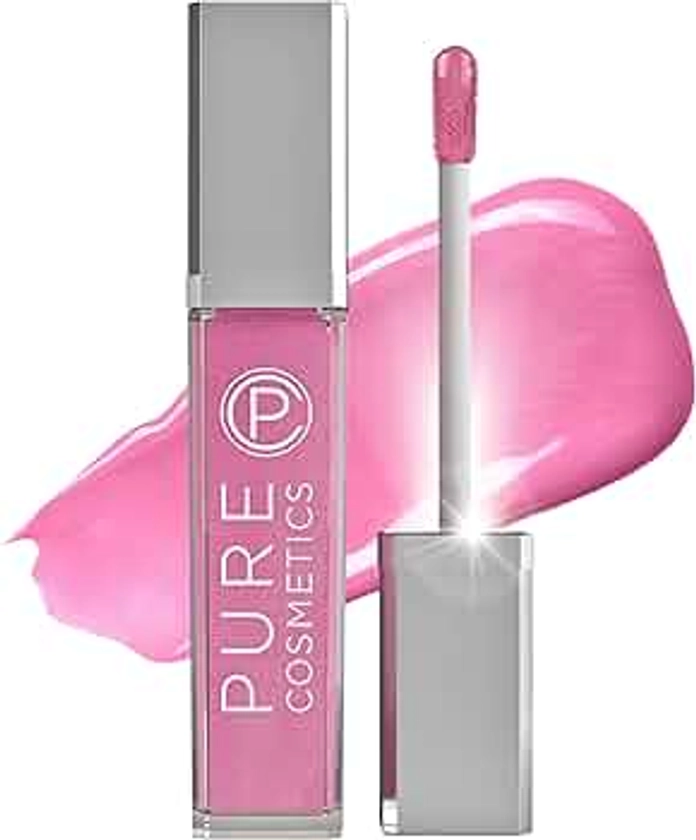 The Lano Company Lip Gloss - Pure Illumination - Party Girl Pink - Push Button (0.3 Oz)