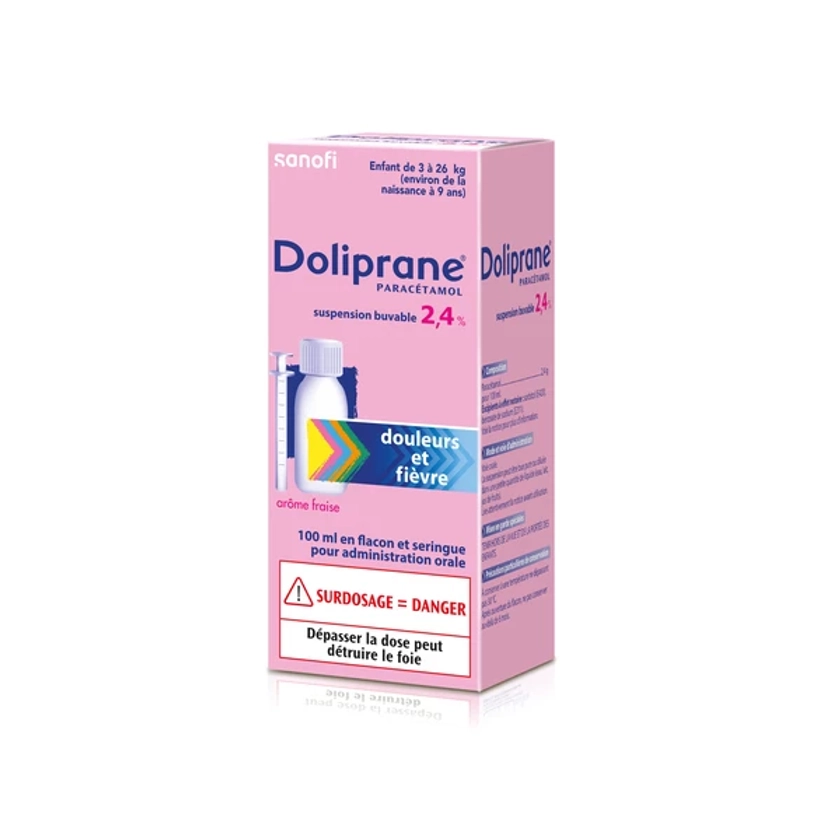 Doliprane bébé sirop sans sucre - Contenance : 100 ml