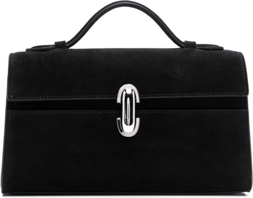 Savette Black Symmetry Pochette Suede Tote Bag - ShopStyle