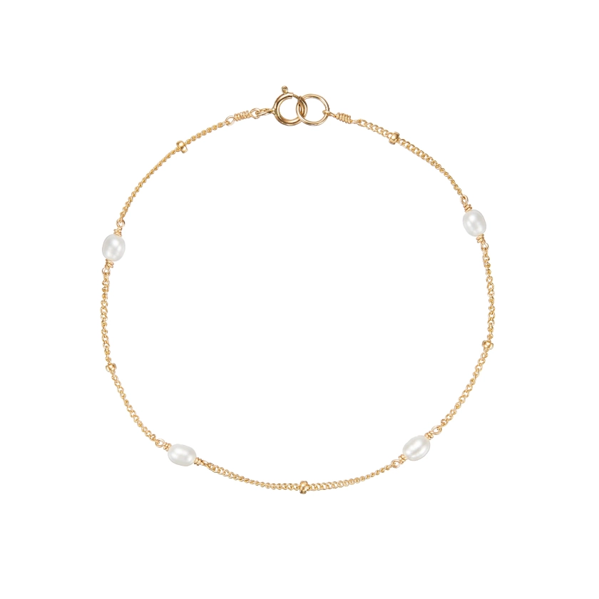 Gold Seed Pearl Satellite Bracelet