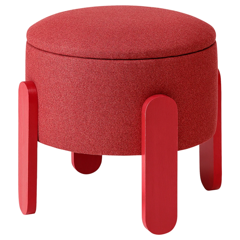 FÖRLUNDA pouffe, with storage/Tonerud red - IKEA