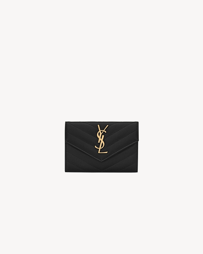 CASSANDRE PORTEFEUILLE EN CUIR GRAIN DE POUDRE | Saint Laurent | YSL.com