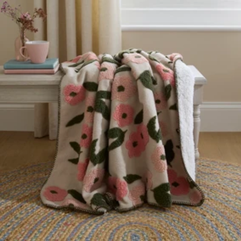 Floral Jacquard Throw 130cm x 180cm