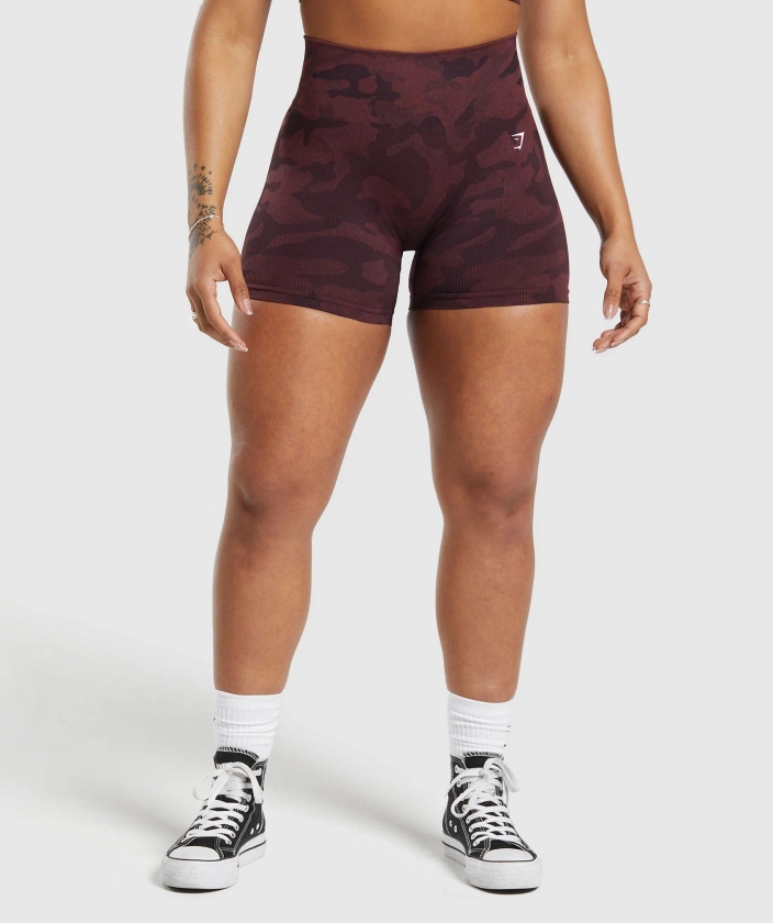 Gymshark Adapt Camo Seamless Shorts - Plum Brown/Burgundy Brown