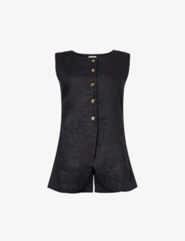 POSSE Emma button-down linen waistcoat