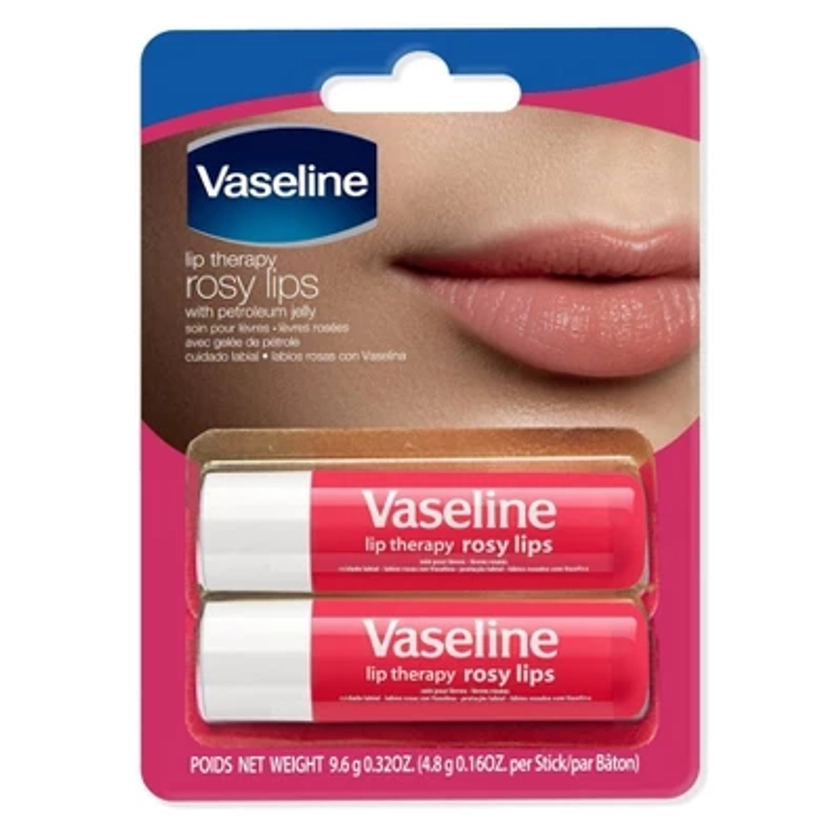 Vaseline Rosy Lip Therapy Stick - 2pk/0.16oz each