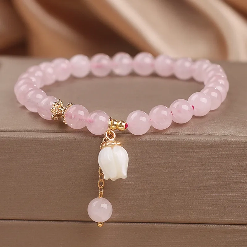 Bracelet Quartz Rose – Douceur de Tulipe